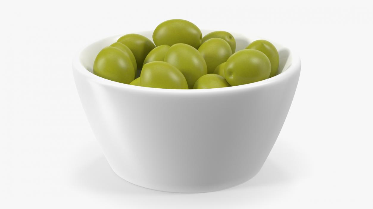 Bowl of Fresh Green Olives(1) 3D model