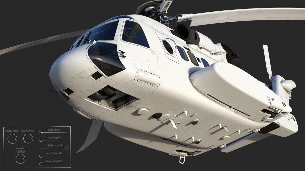 3D Civil Helicopter Generic Rigged