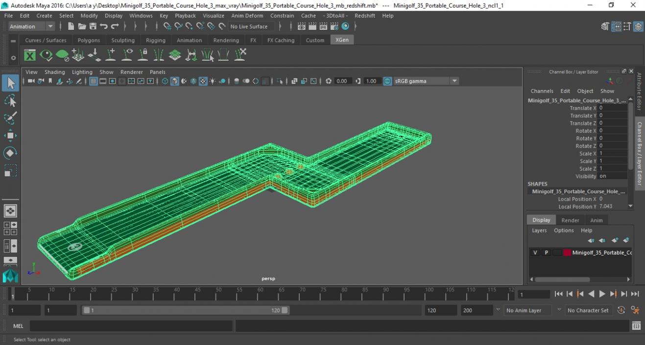 Minigolf 35 Portable Course Hole 3 3D model