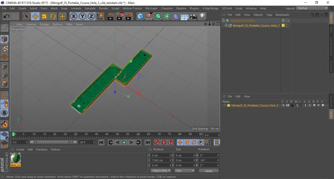 Minigolf 35 Portable Course Hole 3 3D model