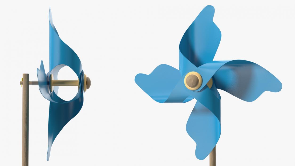 3D Pinwheel Blue model