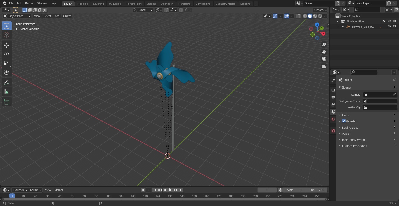 3D Pinwheel Blue model