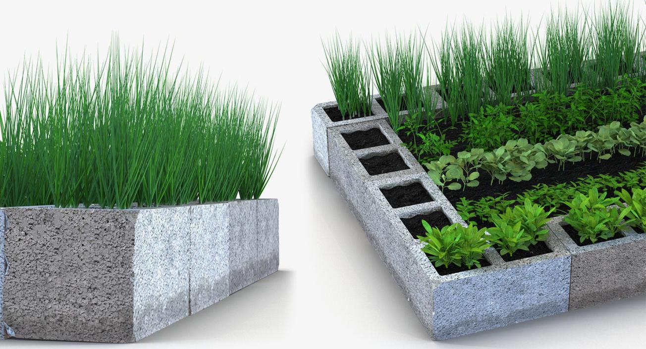 3D Vegetable Gardens Collection model