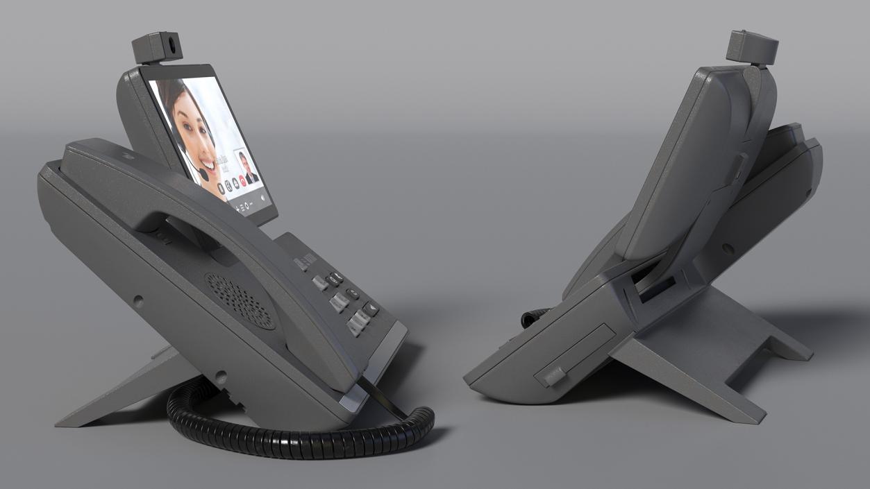 Smart Video IP Phone Matrix Grey Lights On 3D