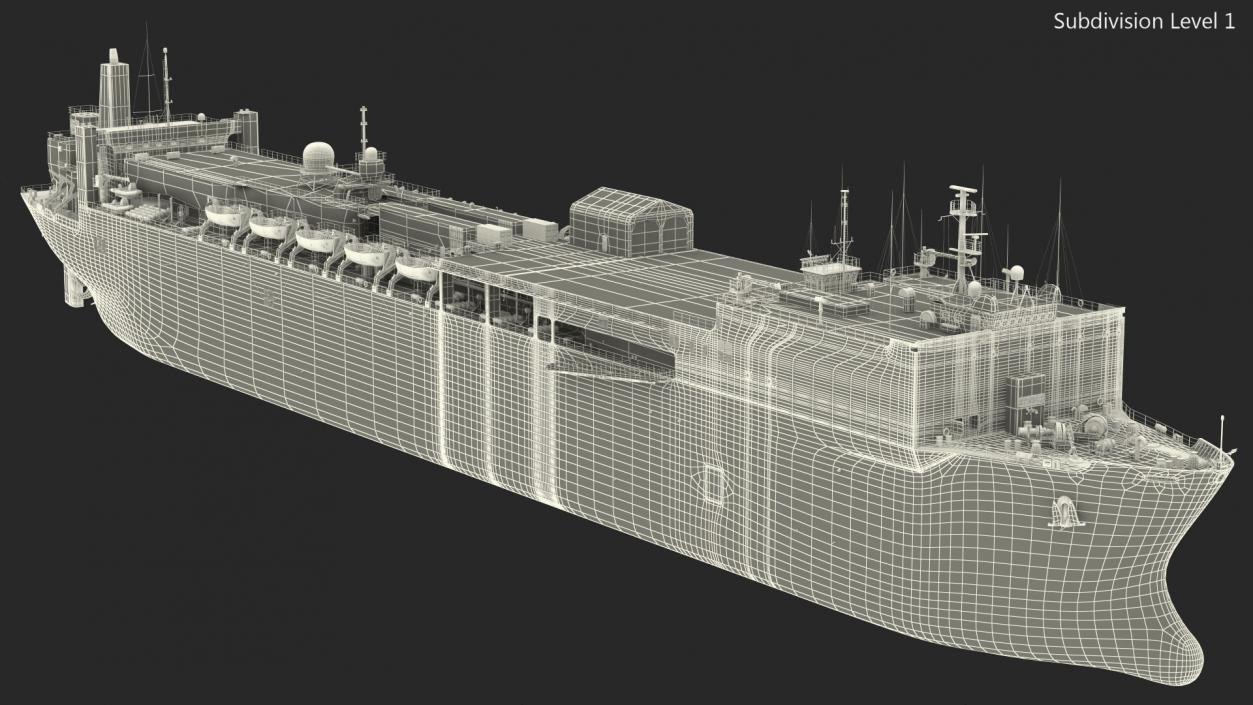 USNS Mercy T AH 19 Hospital Ship 3D