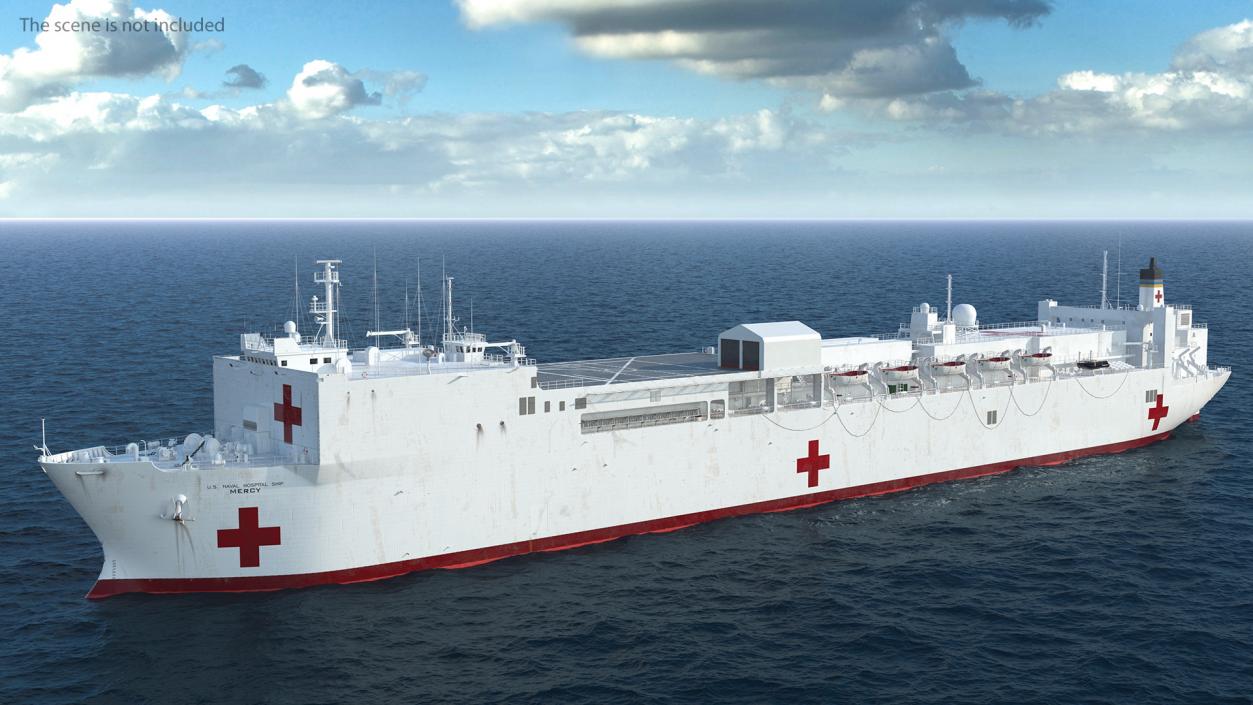 USNS Mercy T AH 19 Hospital Ship 3D