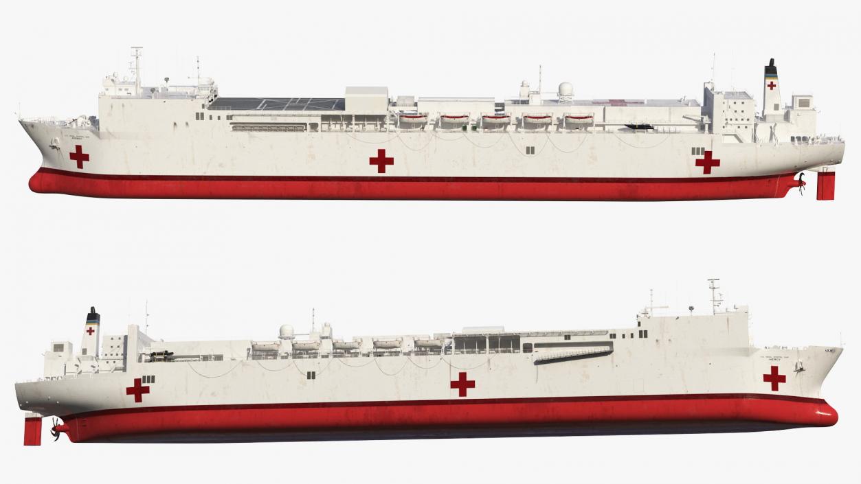 USNS Mercy T AH 19 Hospital Ship 3D