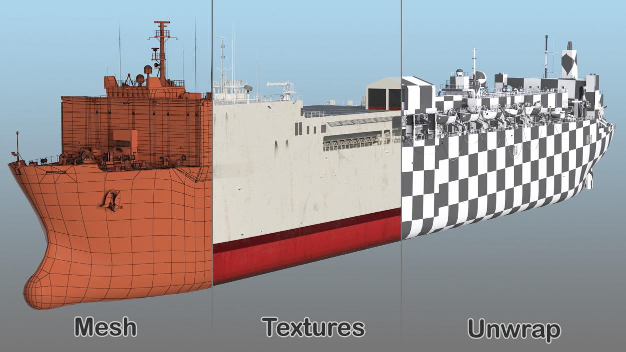 USNS Mercy T AH 19 Hospital Ship 3D