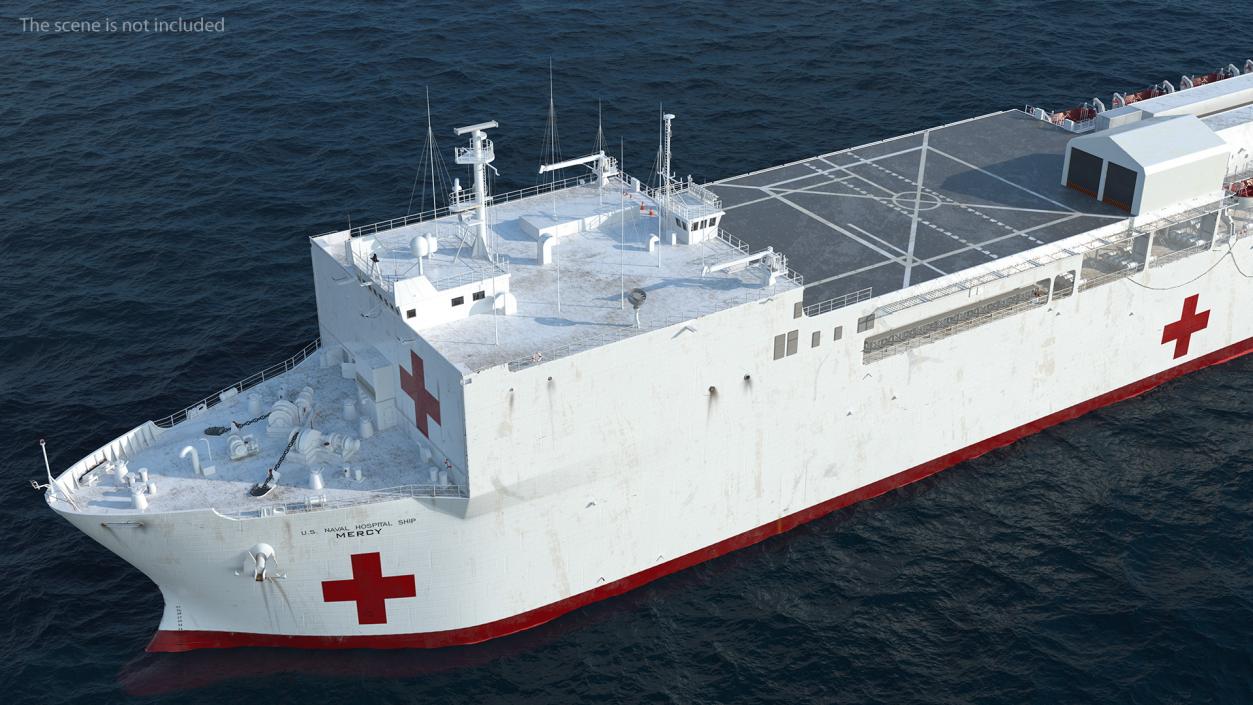 USNS Mercy T AH 19 Hospital Ship 3D