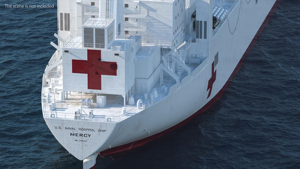 USNS Mercy T AH 19 Hospital Ship 3D