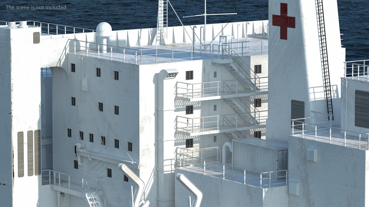 USNS Mercy T AH 19 Hospital Ship 3D