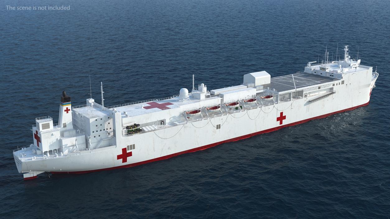 USNS Mercy T AH 19 Hospital Ship 3D