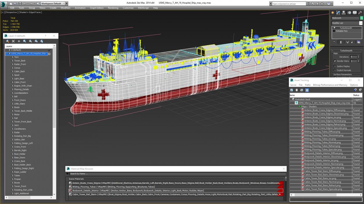 USNS Mercy T AH 19 Hospital Ship 3D