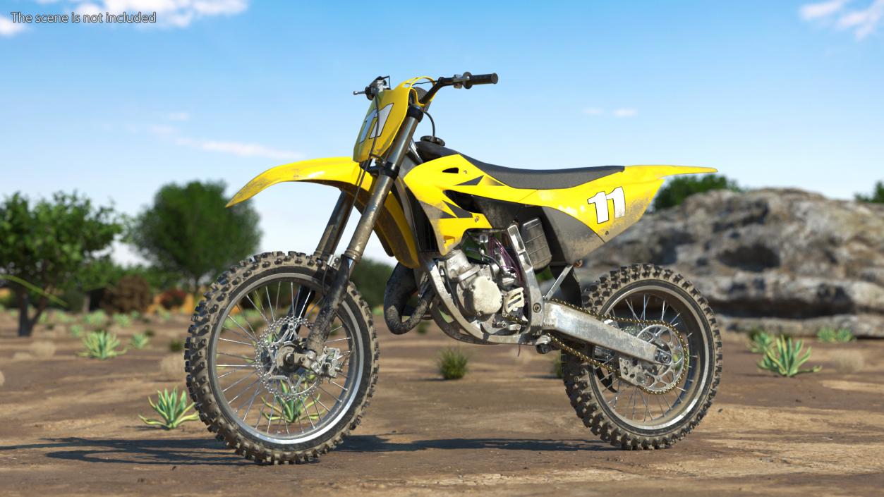 Motocross Motorcycle Rigged 2 3D model