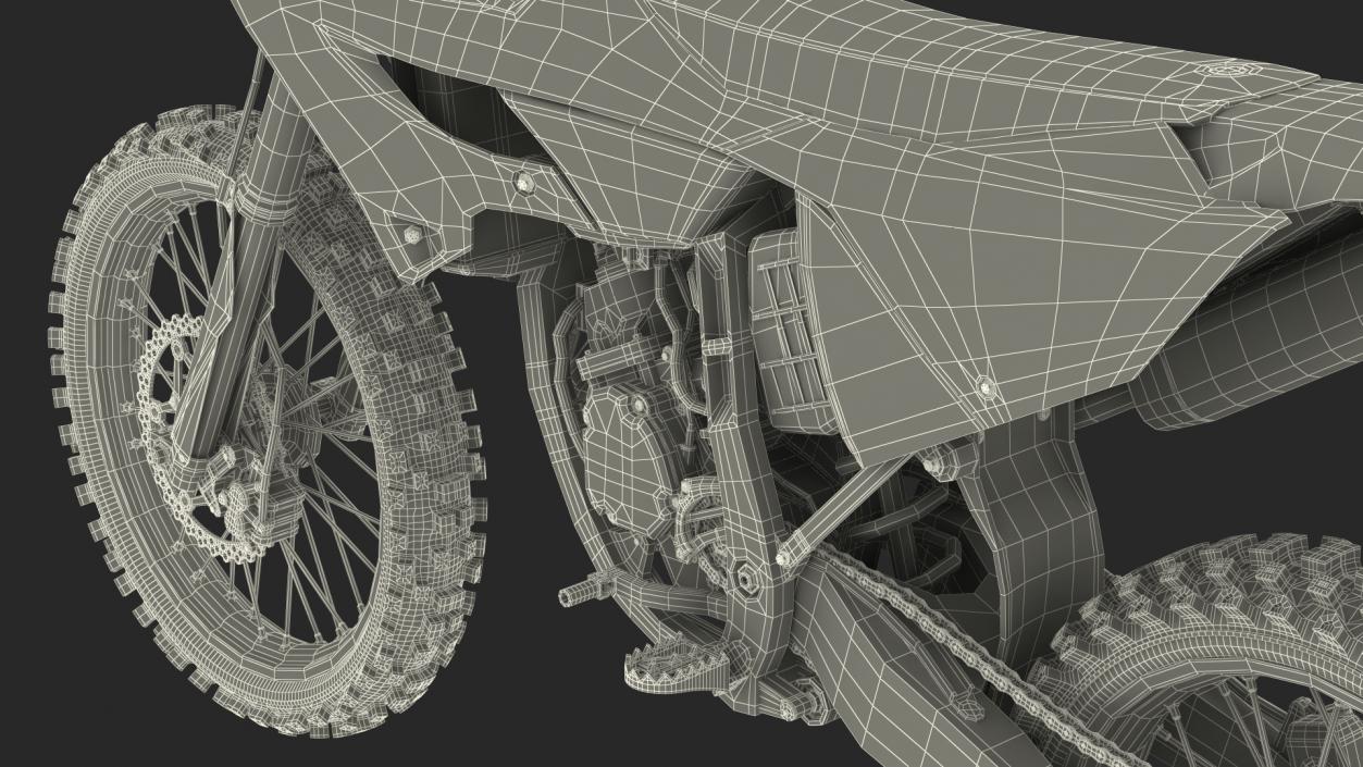 Motocross Motorcycle Rigged 2 3D model