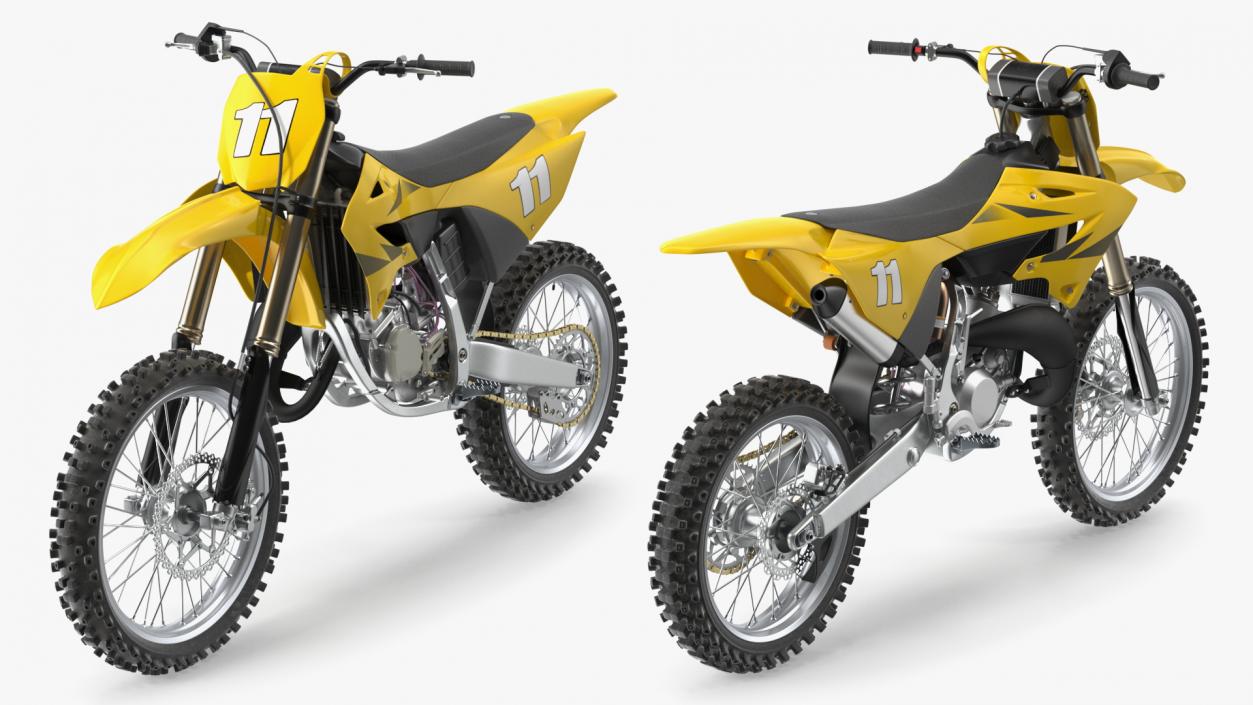 Motocross Motorcycle Rigged 2 3D model