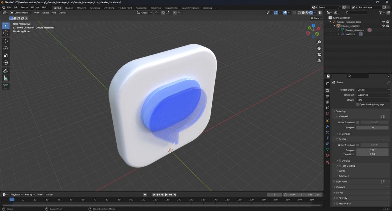 3D model Google Messages Icon