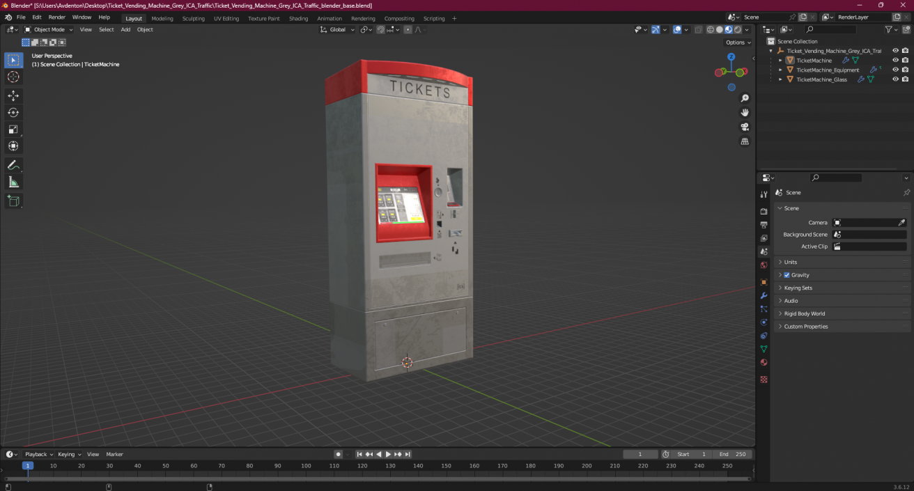 Ticket Vending Machine Grey ICA Traffic 3D model