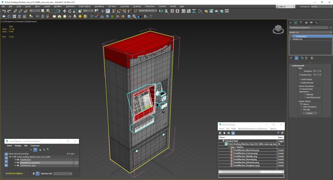 Ticket Vending Machine Grey ICA Traffic 3D model