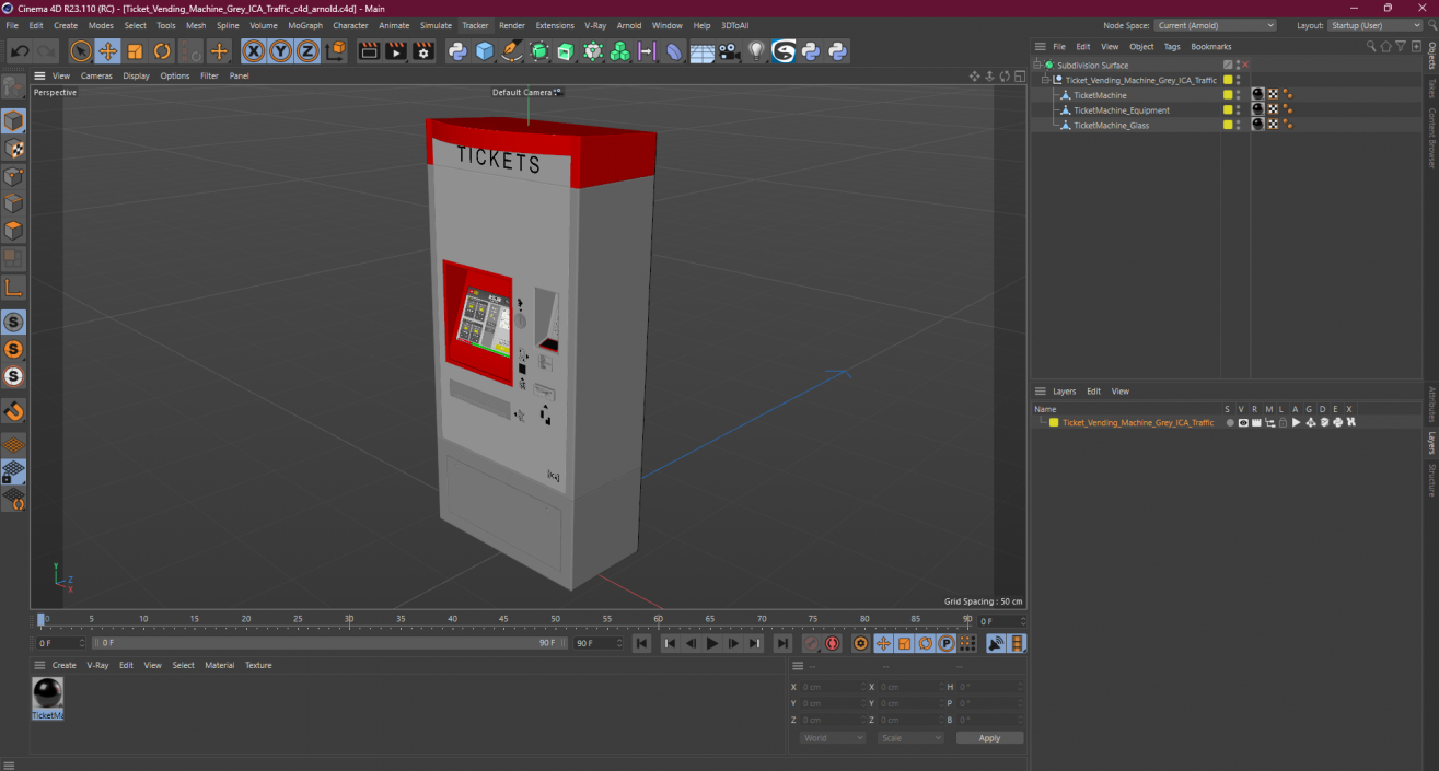 Ticket Vending Machine Grey ICA Traffic 3D model