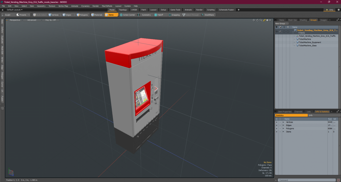 Ticket Vending Machine Grey ICA Traffic 3D model