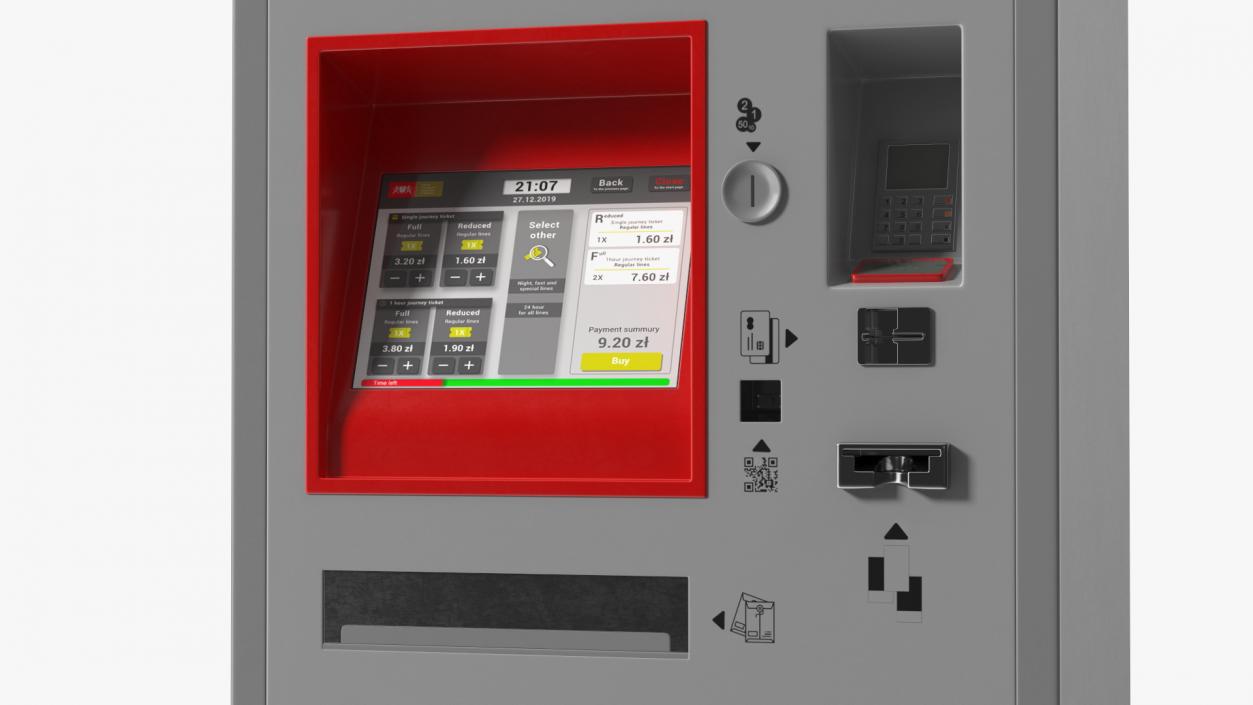 Ticket Vending Machine Grey ICA Traffic 3D model