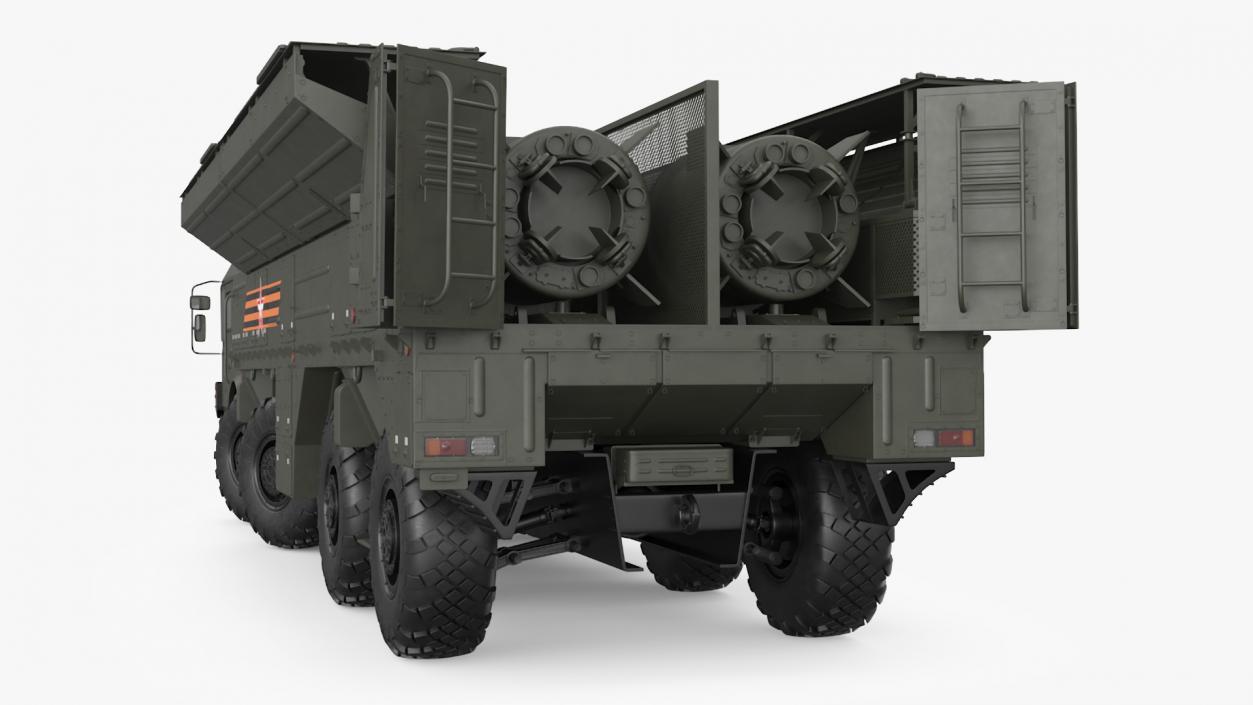 3D model Tactical Missile System Iskander SS-26 Stone Rigged for Cinema 4D