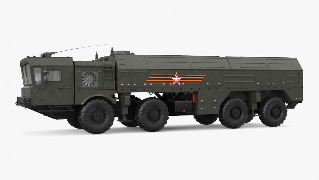 3D model Tactical Missile System Iskander SS-26 Stone Rigged for Cinema 4D