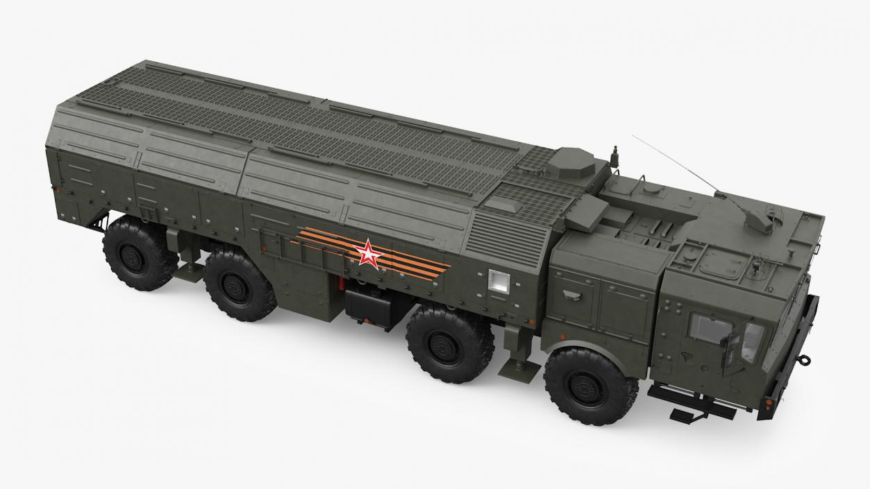 3D model Tactical Missile System Iskander SS-26 Stone Rigged for Cinema 4D