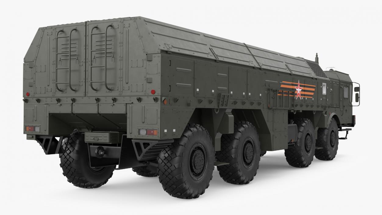 3D model Tactical Missile System Iskander SS-26 Stone Rigged for Cinema 4D