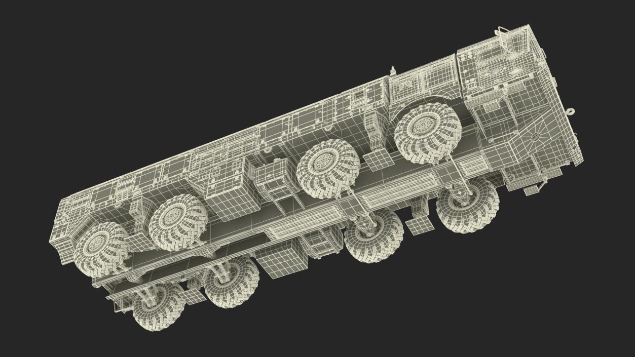 3D model Tactical Missile System Iskander SS-26 Stone Rigged for Cinema 4D