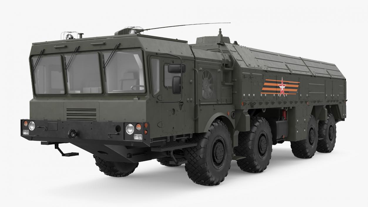 3D model Tactical Missile System Iskander SS-26 Stone Rigged for Cinema 4D