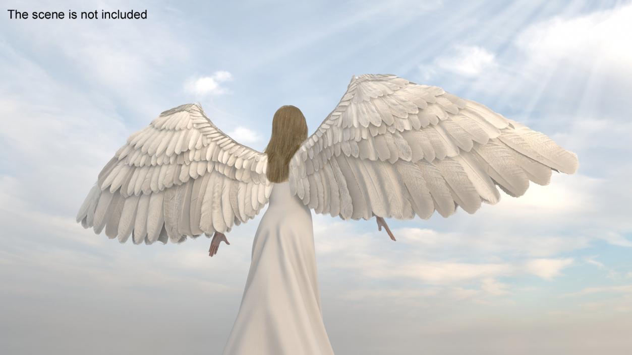 3D Blonde Female Angel T-pose