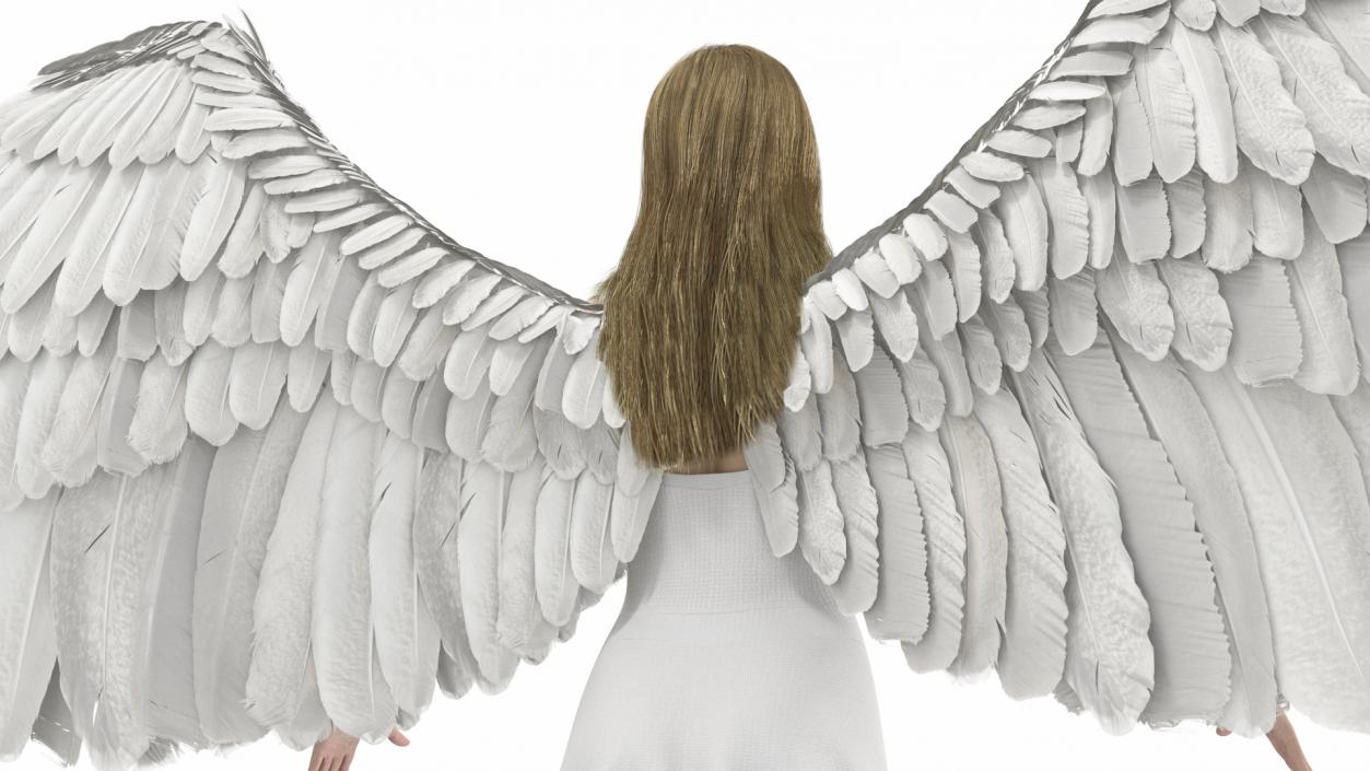 3D Blonde Female Angel T-pose