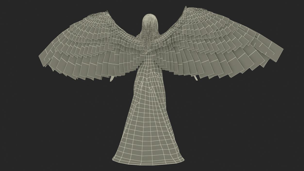 3D Blonde Female Angel T-pose