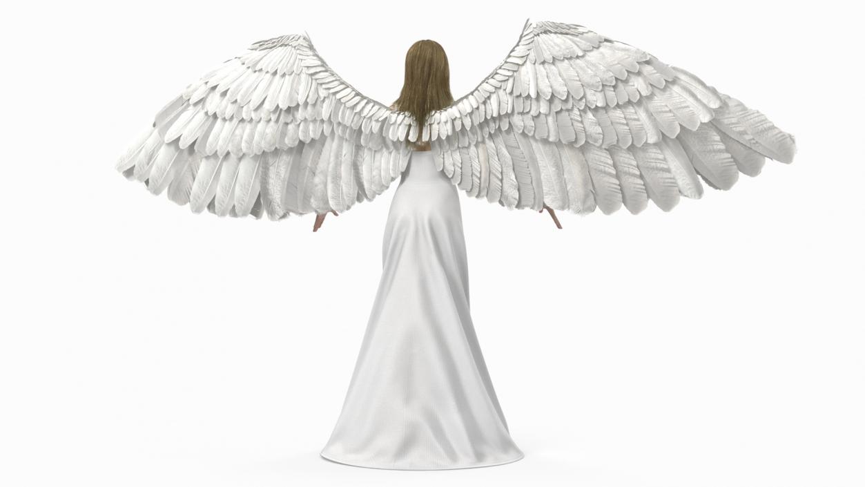 3D Blonde Female Angel T-pose