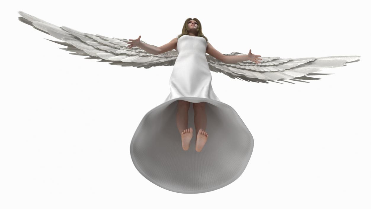 3D Blonde Female Angel T-pose