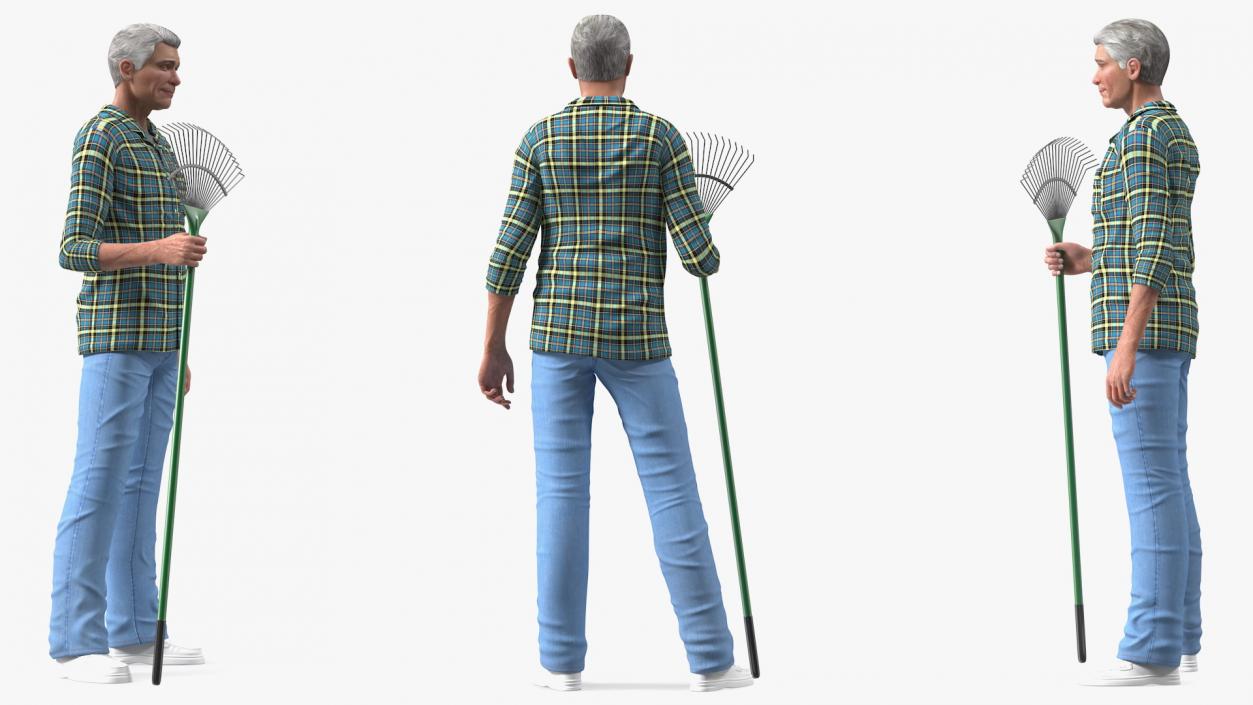 Elderly Man Homewear Standing Pose 3D model