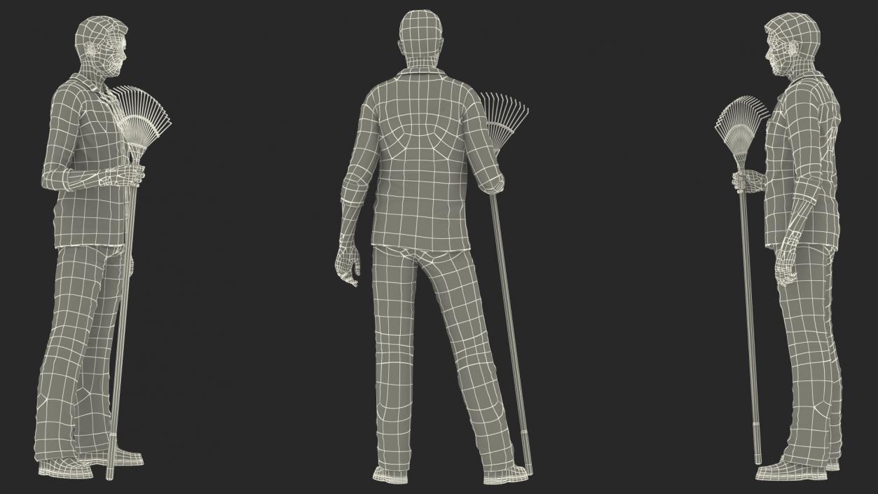 Elderly Man Homewear Standing Pose 3D model