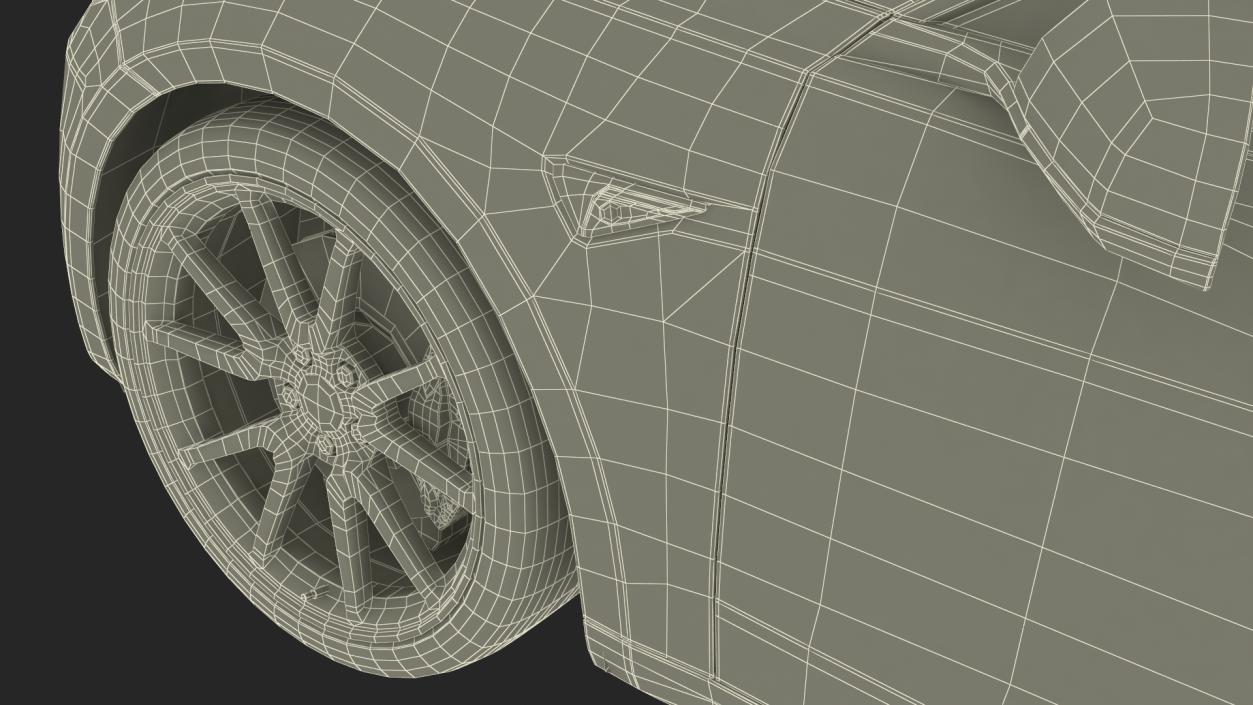 3D Tesla with Thule Car Roofbox on Roof Rack 2 model