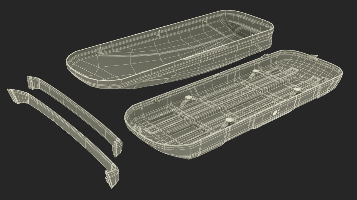 3D Tesla with Thule Car Roofbox on Roof Rack 2 model