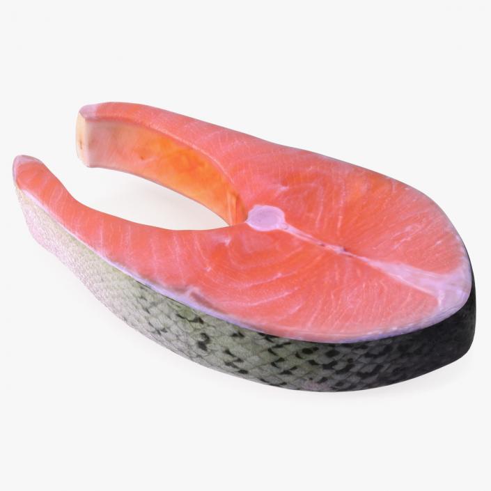 3D Raw Salmon Steak