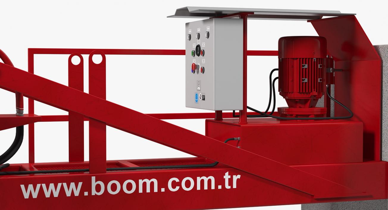 3D Concrete Boom Machine Makina BHD17 Rigged