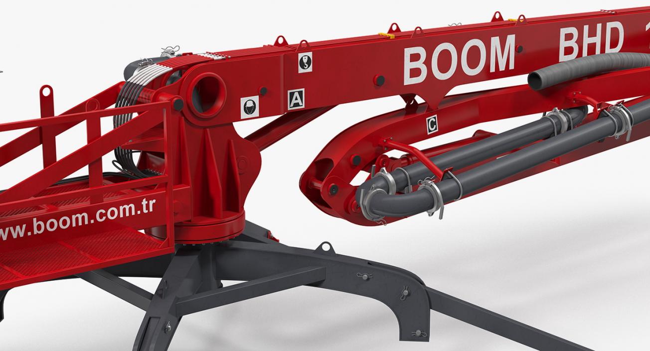 3D Concrete Boom Machine Makina BHD17 Rigged