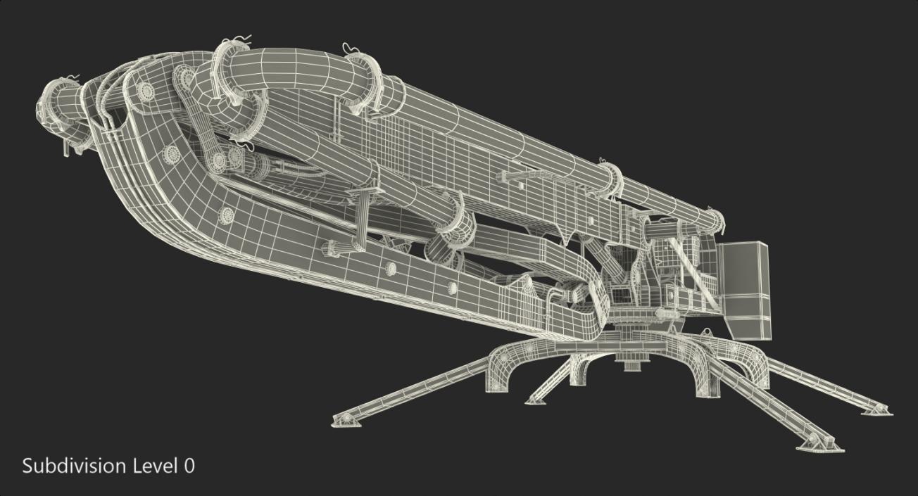 3D Concrete Boom Machine Makina BHD17 Rigged