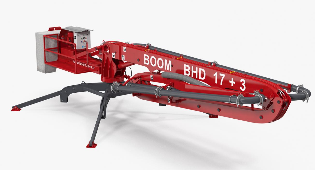 3D Concrete Boom Machine Makina BHD17 Rigged