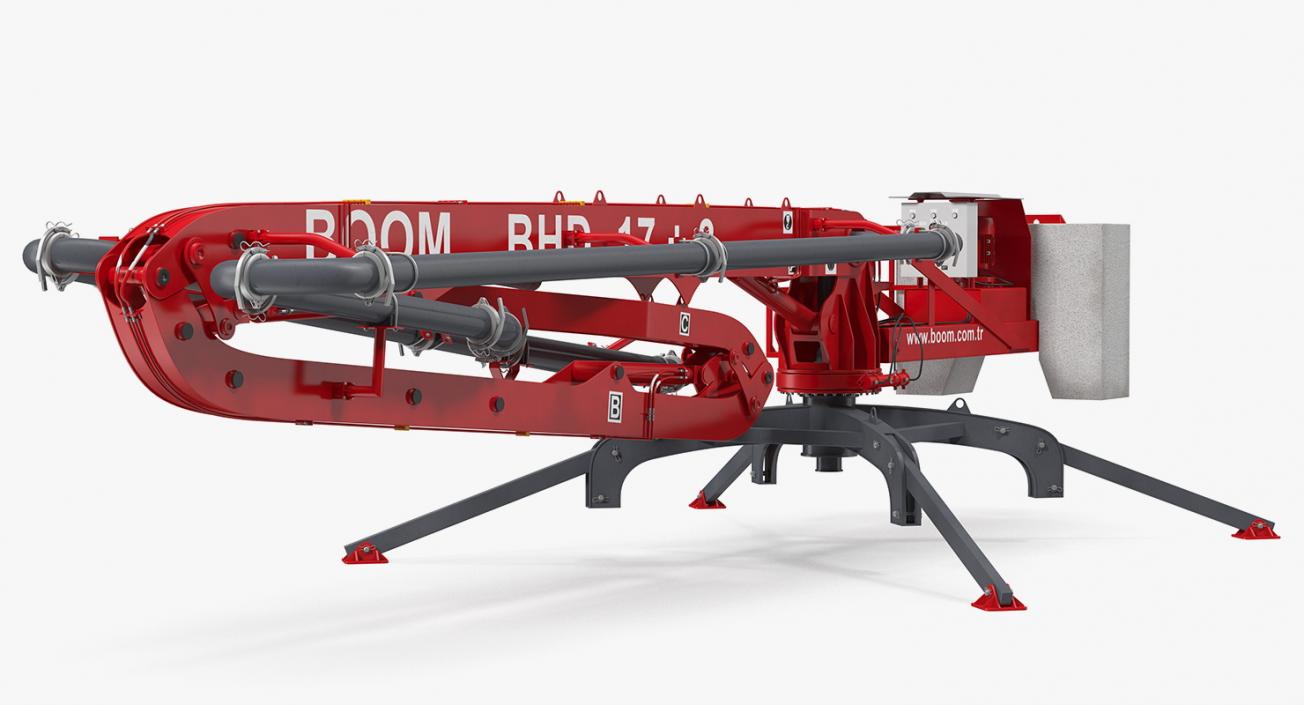 3D Concrete Boom Machine Makina BHD17 Rigged