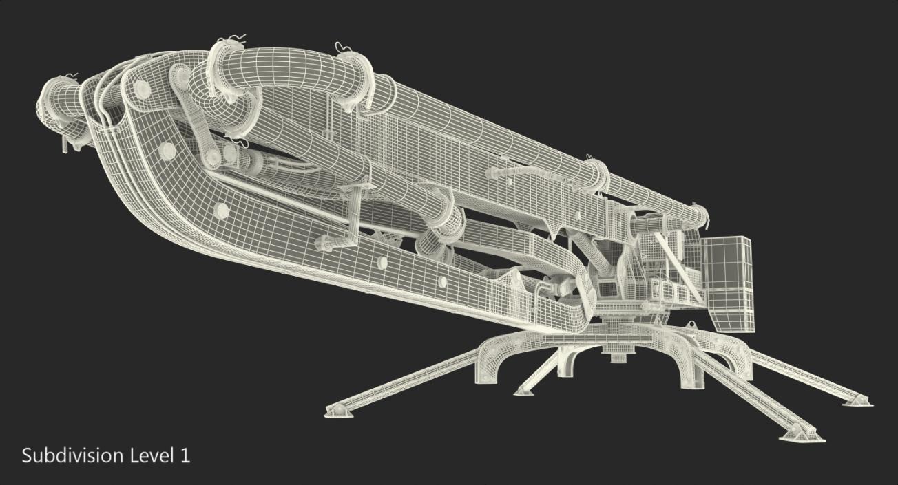 3D Concrete Boom Machine Makina BHD17 Rigged