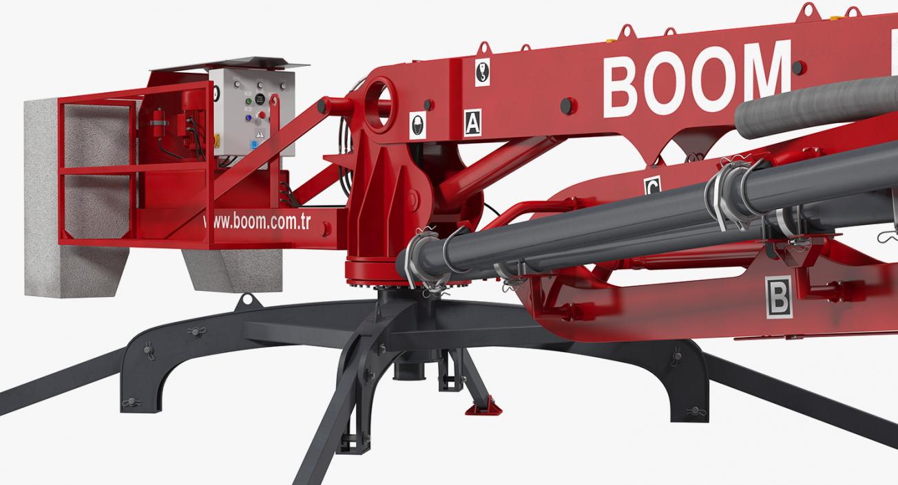 3D Concrete Boom Machine Makina BHD17 Rigged