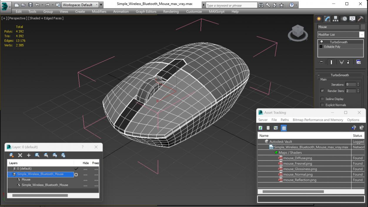 3D Simple Wireless Bluetooth Mouse